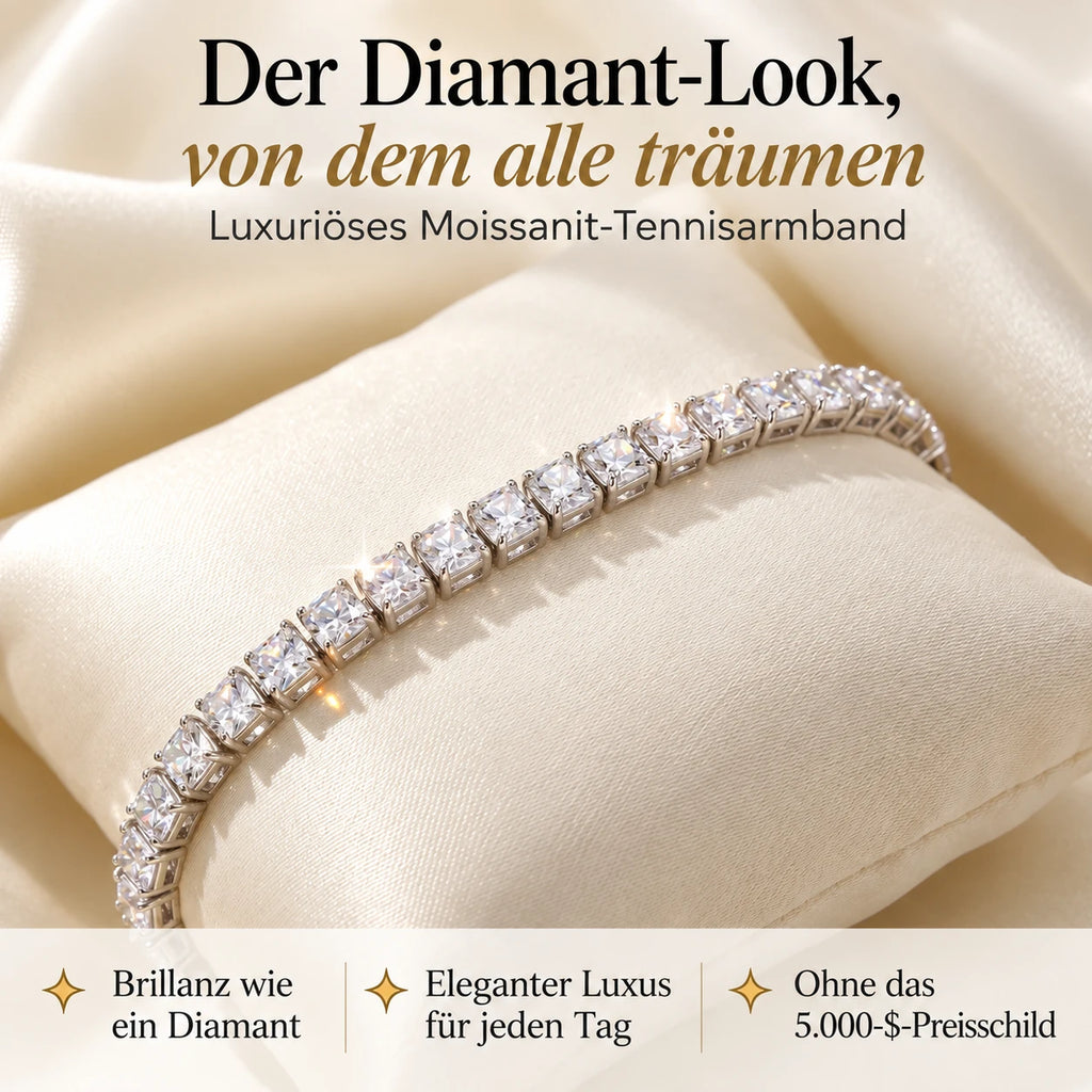 Klassisches 4-mm-Moissanit-Tennisarmband – 14 Karat vergoldet & doppelter Sicherheitsverschluss – NUR HEUTE 90 % RABATT 🔥