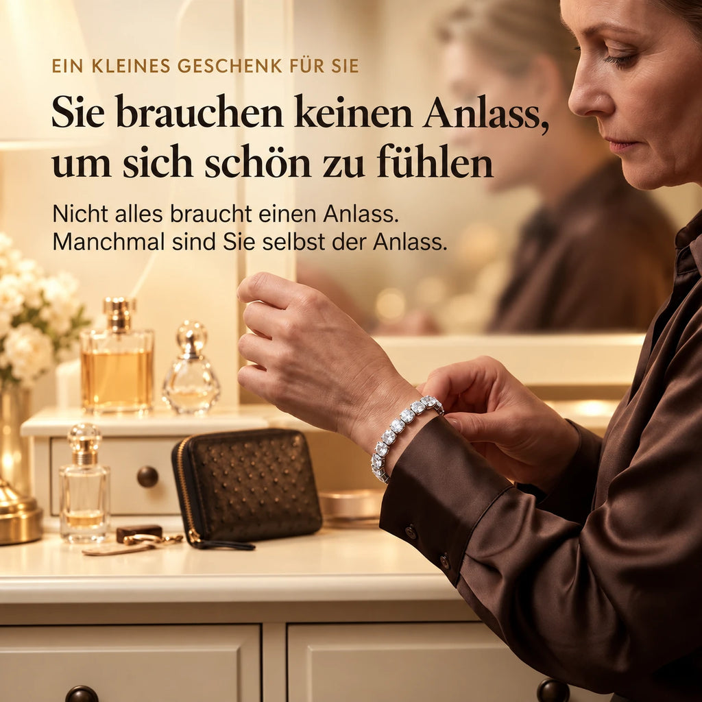 Klassisches 4-mm-Moissanit-Tennisarmband – 14 Karat vergoldet & doppelter Sicherheitsverschluss – NUR HEUTE 90 % RABATT 🔥