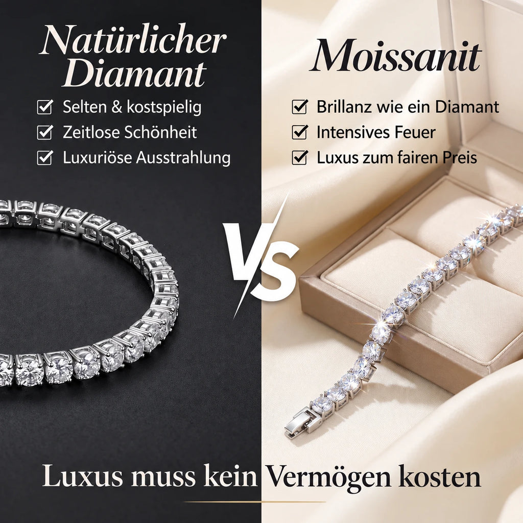Klassisches 4-mm-Moissanit-Tennisarmband – 14 Karat vergoldet & doppelter Sicherheitsverschluss – NUR HEUTE 90 % RABATT 🔥