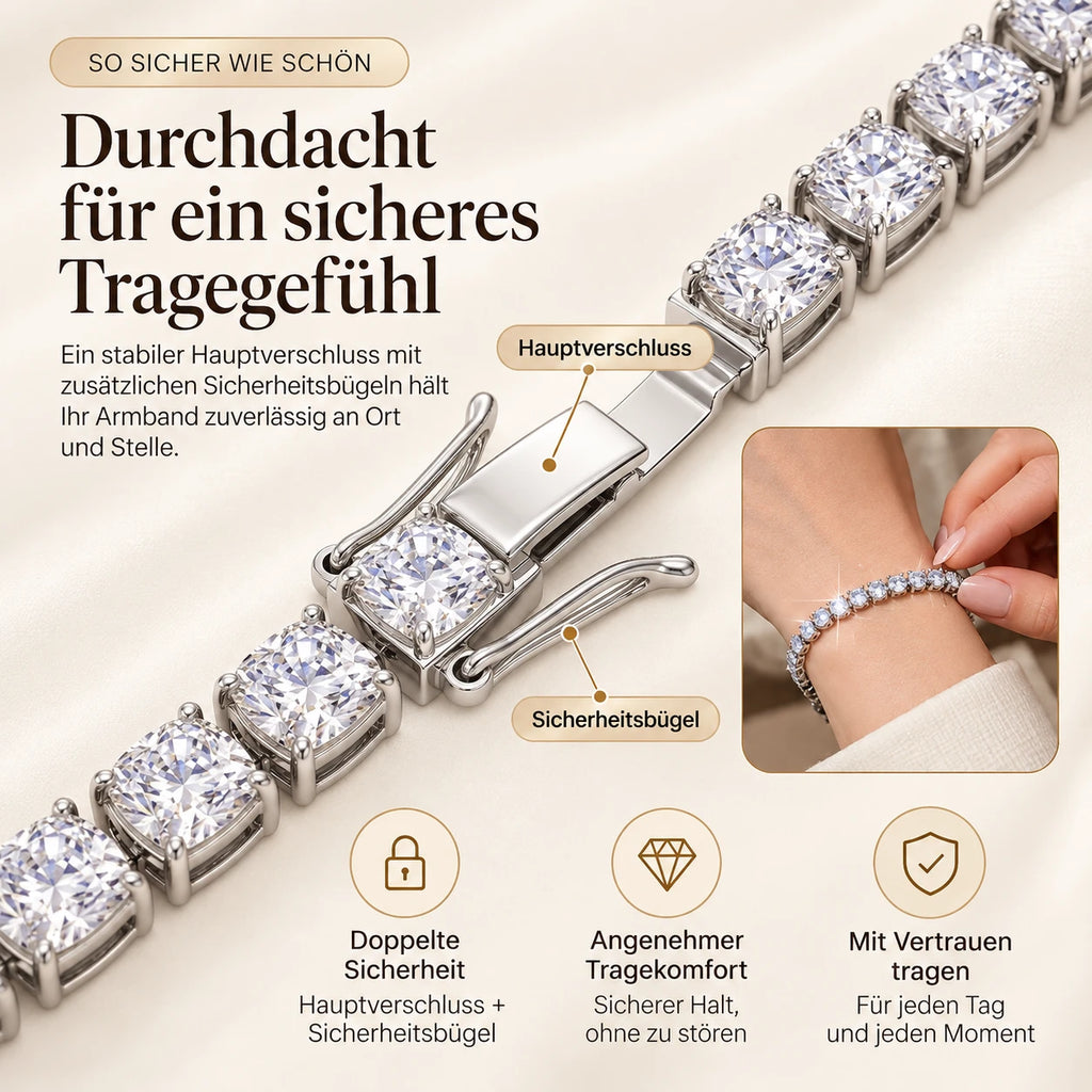 Klassisches 4-mm-Moissanit-Tennisarmband – 14 Karat vergoldet & doppelter Sicherheitsverschluss – NUR HEUTE 90 % RABATT 🔥
