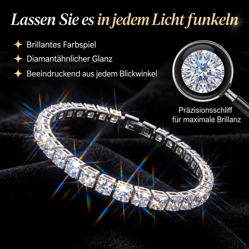 Klassisches 4-mm-Moissanit-Tennisarmband – 14 Karat vergoldet & doppelter Sicherheitsverschluss – NUR HEUTE 90 % RABATT 🔥