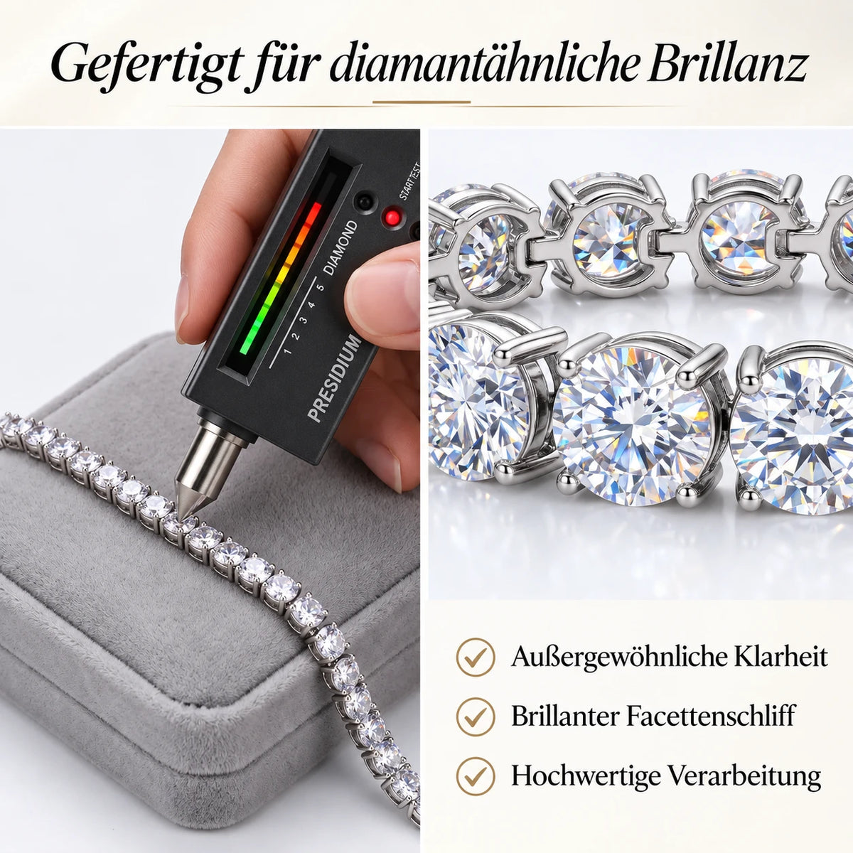 Klassisches 4-mm-Moissanit-Tennisarmband – 14 Karat vergoldet & doppelter Sicherheitsverschluss – NUR HEUTE 90 % RABATT 🔥