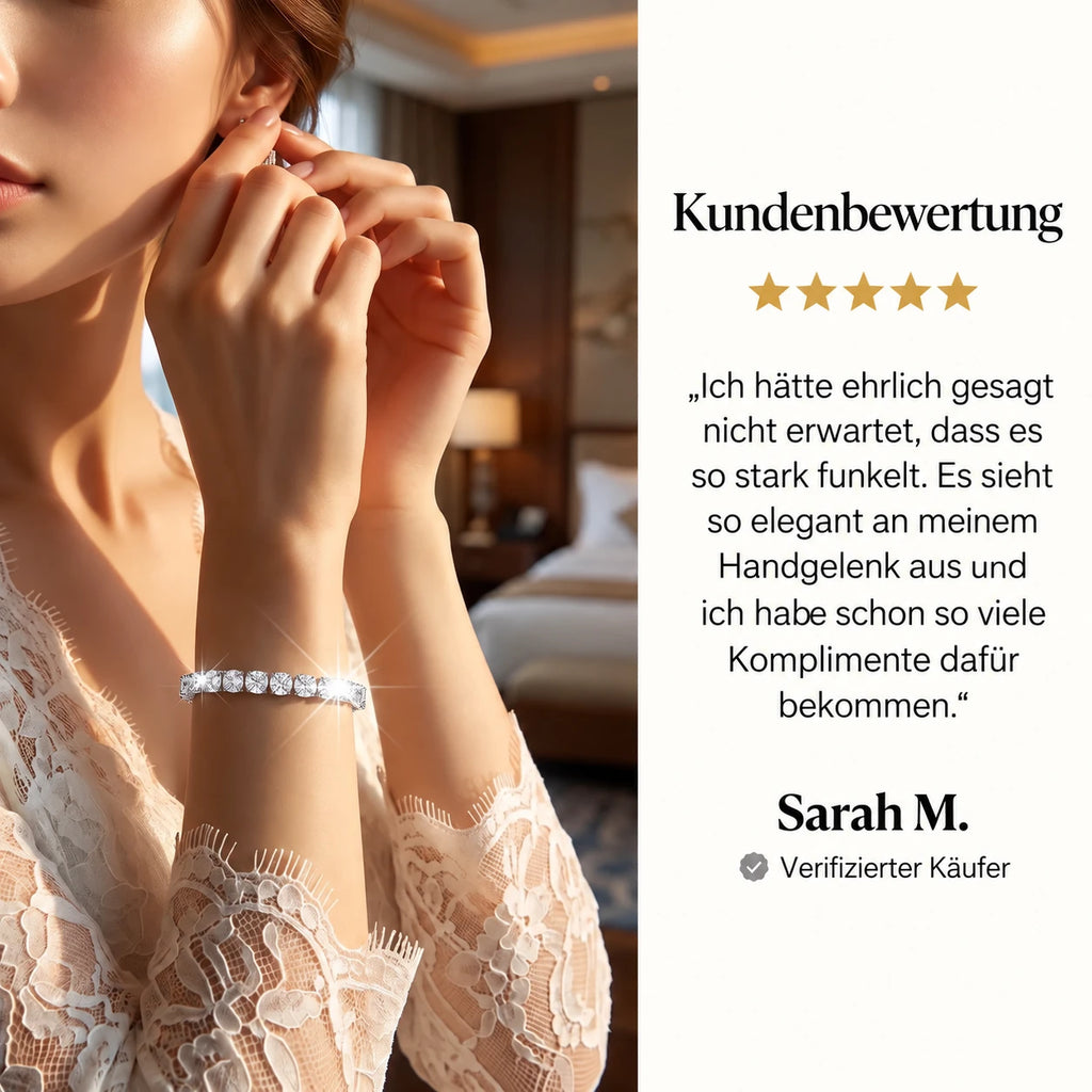 Klassisches 4-mm-Moissanit-Tennisarmband – 14 Karat vergoldet & doppelter Sicherheitsverschluss – NUR HEUTE 90 % RABATT 🔥