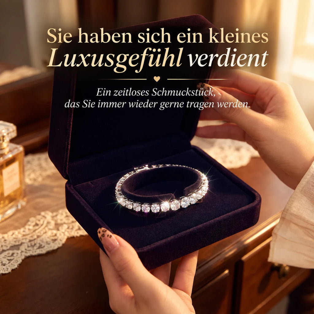 Klassisches 4-mm-Moissanit-Tennisarmband – 14 Karat vergoldet & doppelter Sicherheitsverschluss – NUR HEUTE 90 % RABATT 🔥
