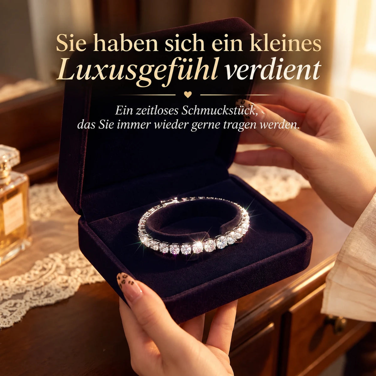 Klassisches 4-mm-Moissanit-Tennisarmband – 14 Karat vergoldet & doppelter Sicherheitsverschluss – NUR HEUTE 90 % RABATT 🔥