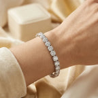 Klassisches 4-mm-Moissanit-Tennisarmband – 14 Karat vergoldet & doppelter Sicherheitsverschluss – NUR HEUTE 90 % RABATT 🔥